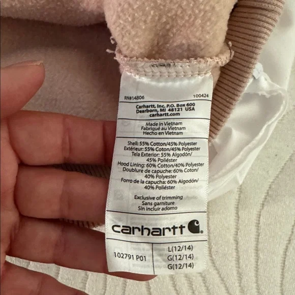 Carhartt Blush Hoodie with Logo - Picture 7 of 7
